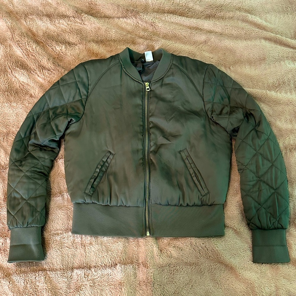 Olive green bomber jacket